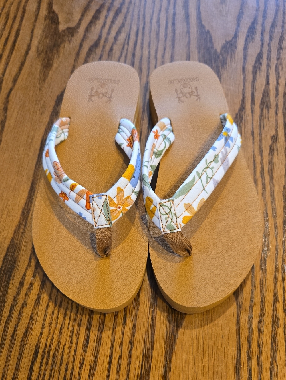Kuailu Floral Strap Flip Flop Sandals
